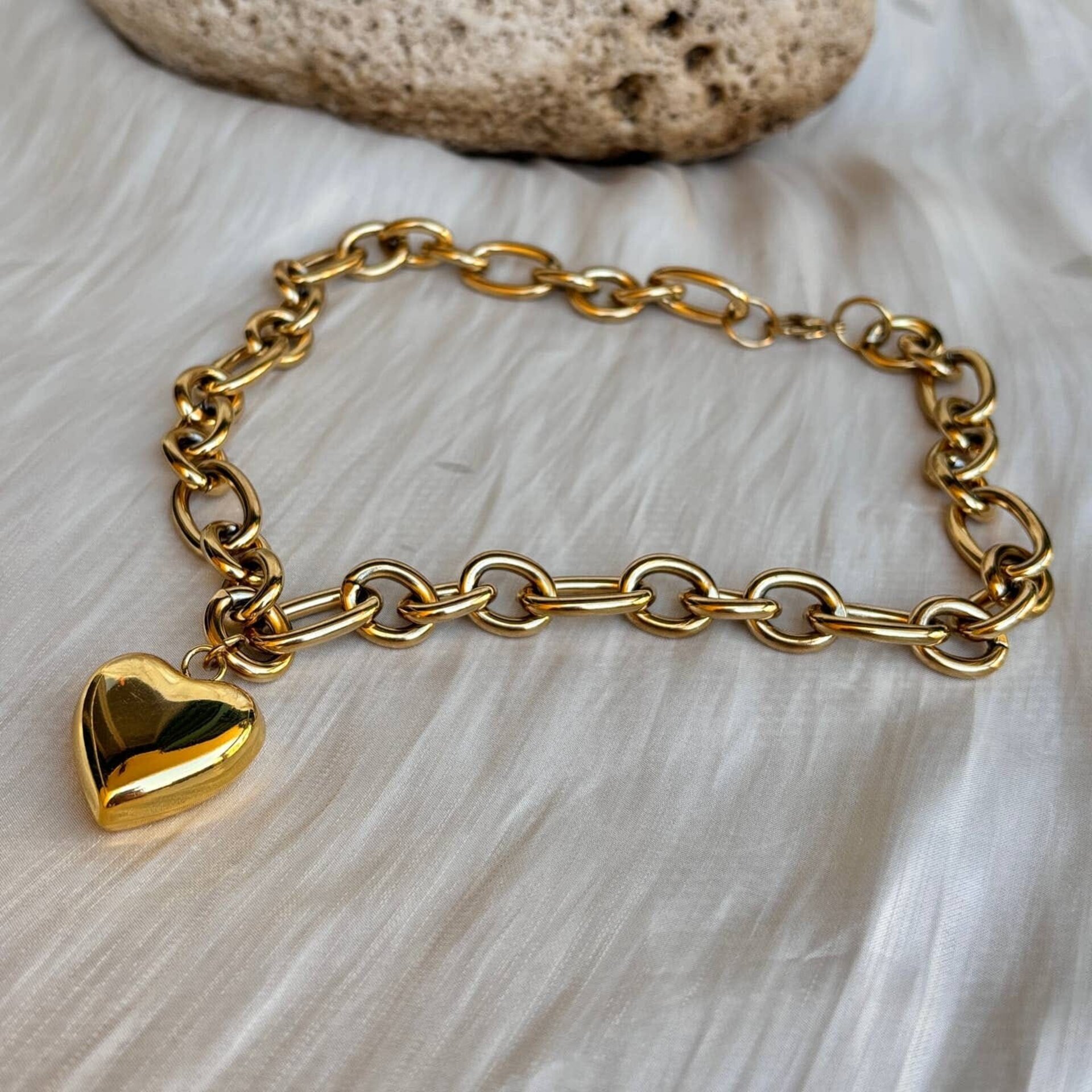 Collar corazon golden - 2